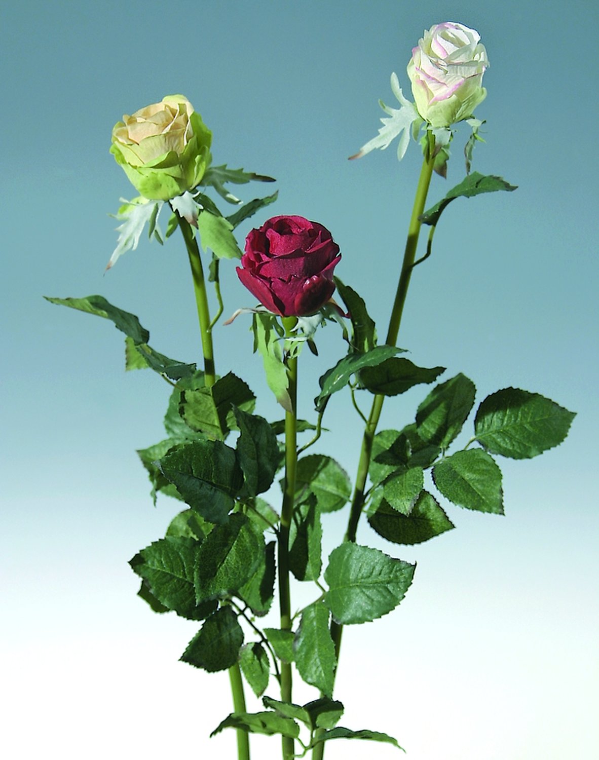 3258 705 a2 Бутоны роз искусственные, 60 см, бело-розовые H-andreas 