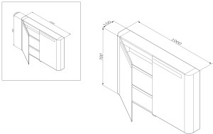M30MCX1001BG зеркало зеркальный шкаф 100 см с подсветкой светло-голубой глянцевая ш AM.PM Sensation