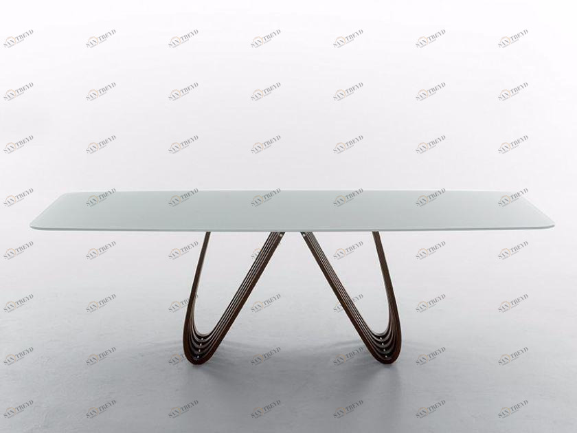 Tonin Casa Прямоугольный стол для гостиной из дерева и стекла Arpa sun-id-1402158