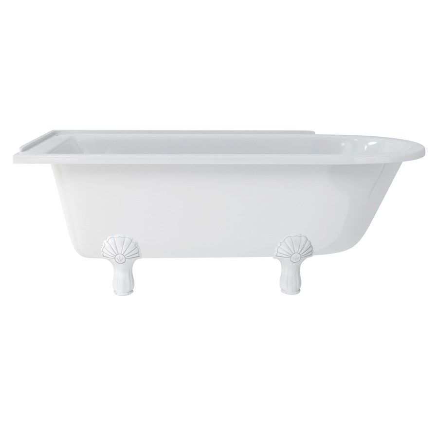 Burlington Hampton 170см душевая ванна с роскошными ножками для левой руки Левая рука с ножками Luxury Classic в черном цвете E13 L3B  - Вид №5