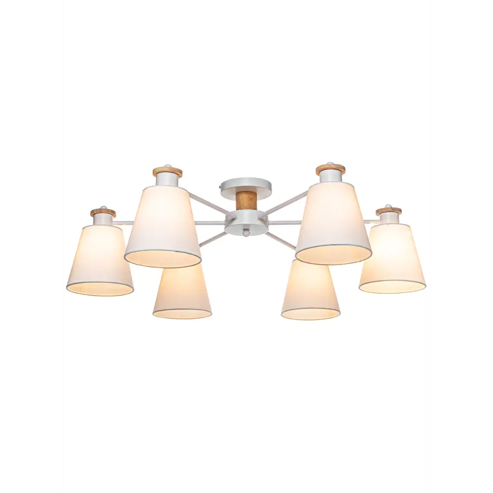 Люстра потолочная Lamplandia Textile L1494, 6 ламп, 18 м², цвет белый STLM-2005463 - Вид №1