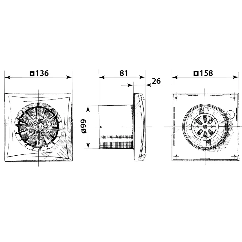 Вентилятор осевой вытяжной Blauberg D100 мм 25 дБ 97 м³/ч обратный клапан цвет белый STLM-2180160 - Вид №6