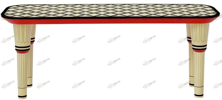 Scarlet Splendour Лакированная деревянная скамья Vanilla noir sun-id-1485029