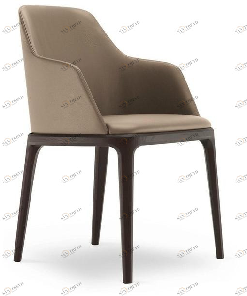 Poliform Кожаное кресло с подлокотниками sun-id-1397619