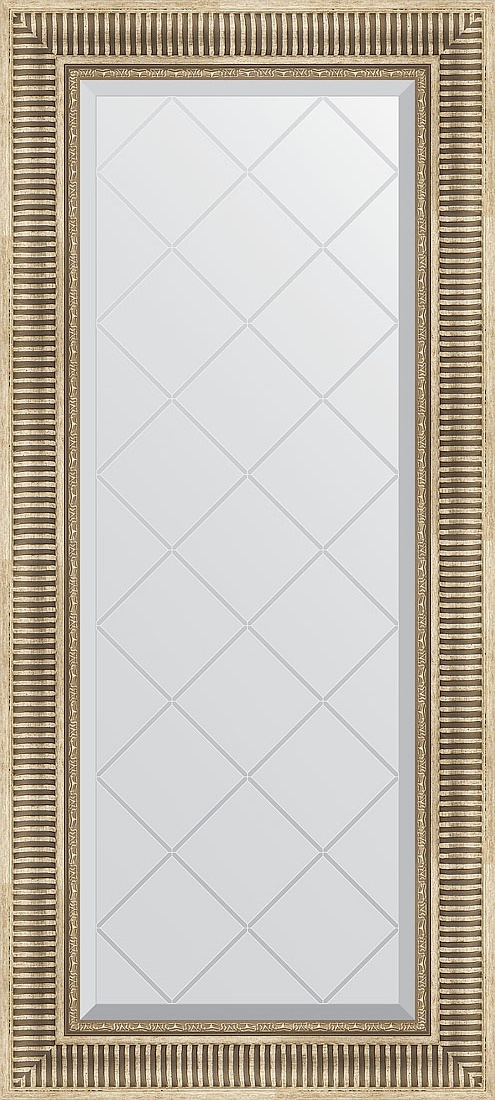 BY 4067 Зеркало с гравировкой в багетной раме - серебряный акведук 93 mm EVOFORM Exclusive-G