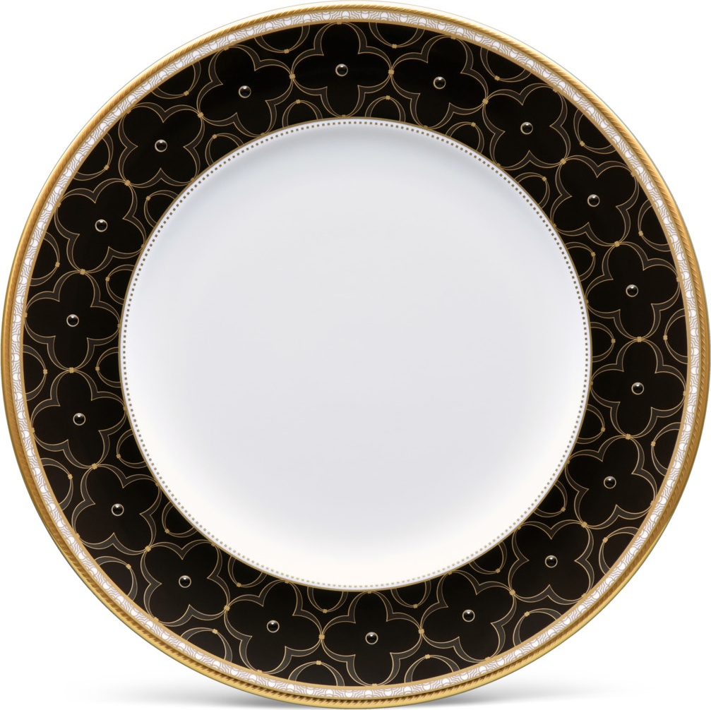 10637174 Noritake Тарелка акцентная Noritake "Трефолио,золотой кант" 25см Фарфор костяной 