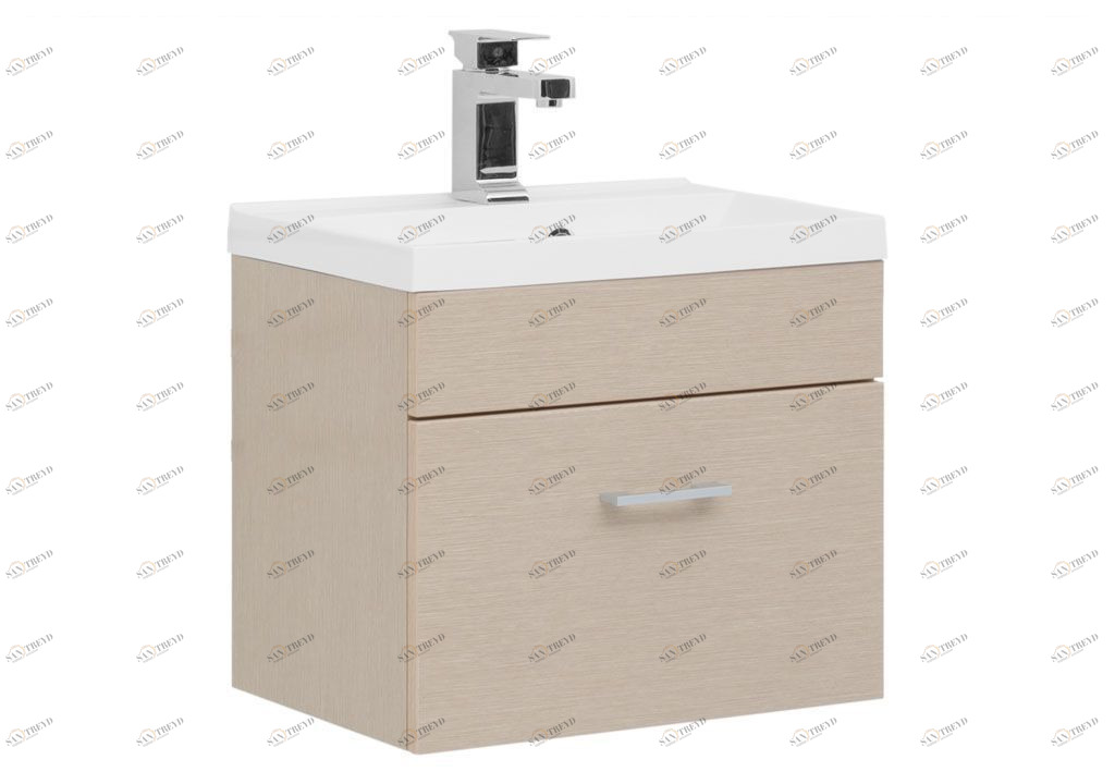 Тумба с раковиной Aquanet Нота NEW 50 светлый дуб 0015909200204095