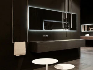 RIFRA Тумба под умывальник из черного бетона и керамического камня K.kube