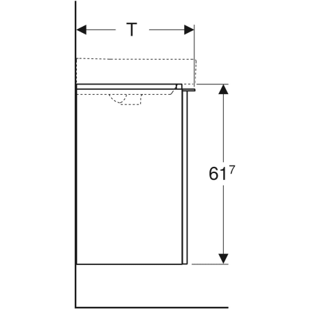 500.351.JL.1 Шкафчик для раковины Geberit Smyle Square, с одной дверцей Geberit  - Вид №4