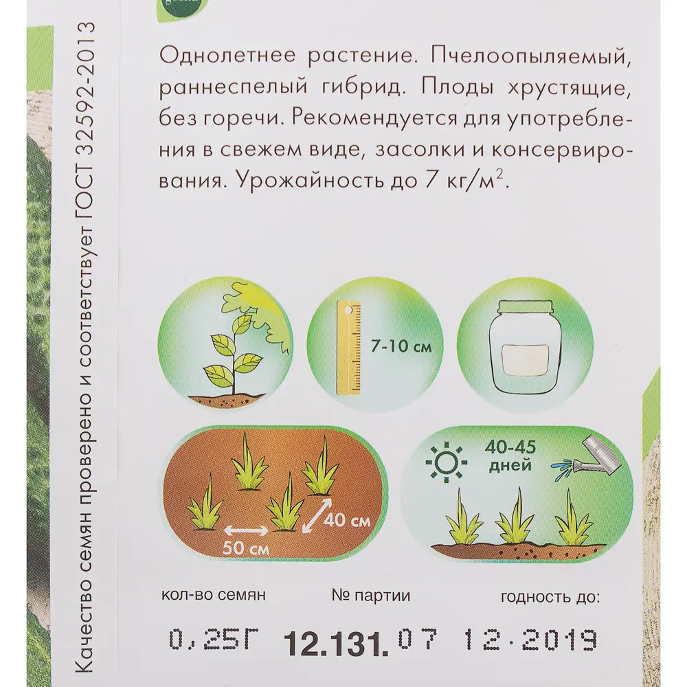 Семена огурца Geolia Ира F1 - ранний урожайный сорт для теплиц и открытого грунта 17584815 STLM-0949193 - Вид №2