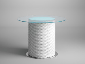 Круглый журнальный столик из полиуретана