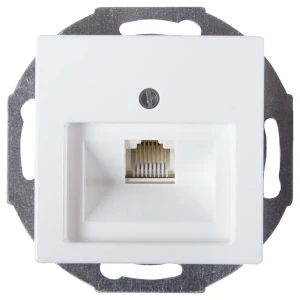 Телефонная розетка встраиваемая ABB Basic 55 RJ11, цвет белый