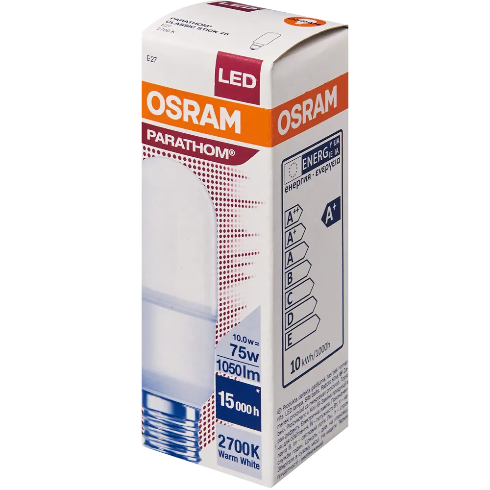 Лампа светодиодная Osram E27 10 Вт цилиндр матовая 1050 лм тёплый белый свет 82610676 STLM-2053582  - Вид №3