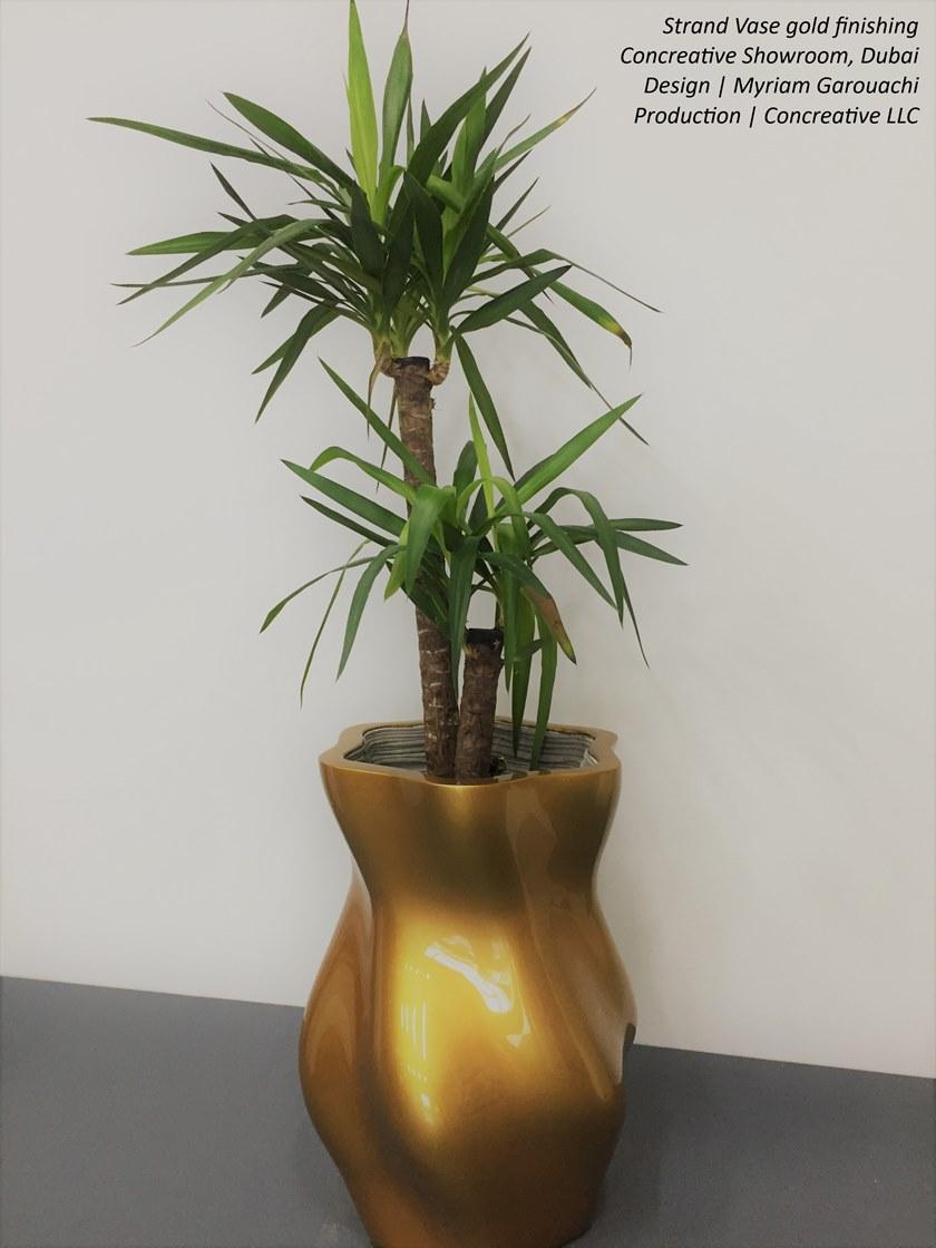 Concreative Высокий садовый горшок из бетона с 3d принтом  1903-049  - Вид №3