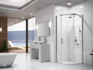 Душевой уголок GSQ90H L или R Merlyn Arysto Хромированный