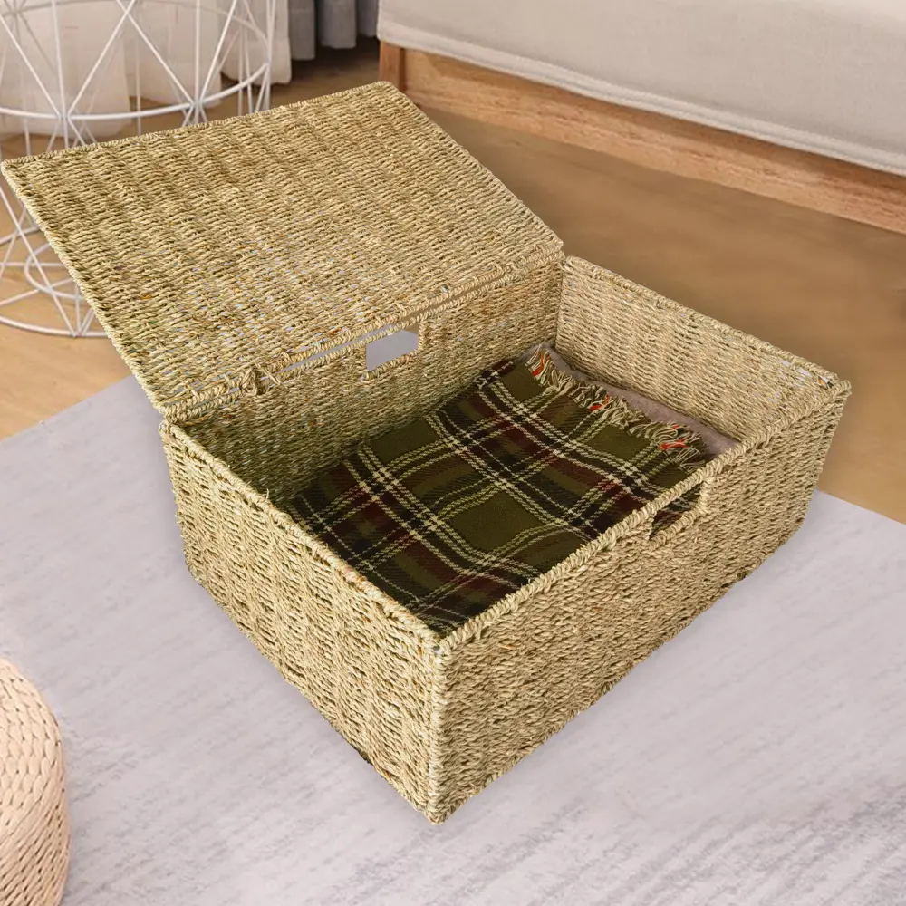 SPACEO Корзина из водорослей с крышкой для эко-интерьера 89344357 Kub STLM-1088611 - Вид №5