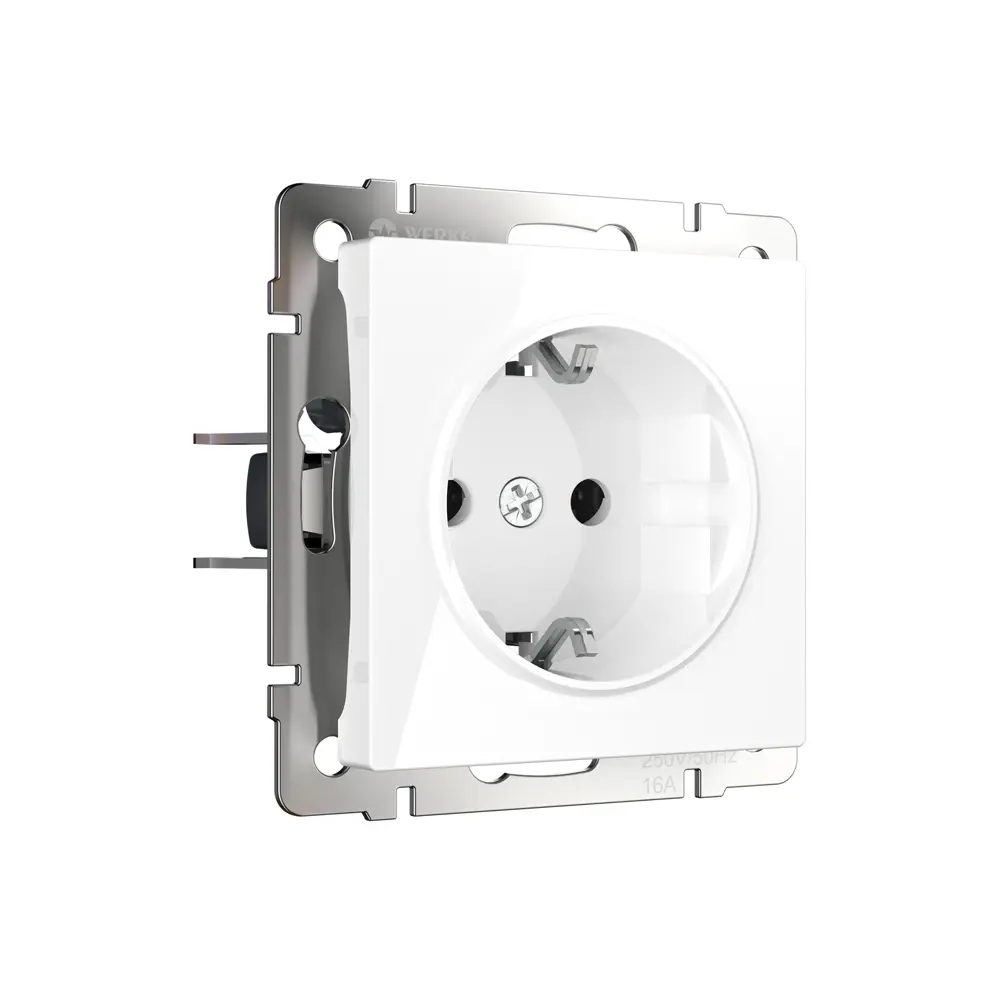 Розетка встраиваемая Werkel с заземлением цвет белый Встраиваемые механизмы STLM-2185156 - Вид №1