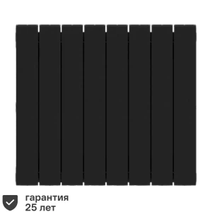 Радиатор секционный Rifar Supremo S50008RAL9005 500/90 8 секций боковое подключение биметалл черный