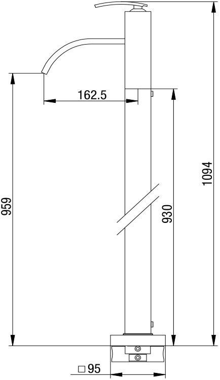 0IQ00100JA00 Glint Напольный смеситель для раковины , хром Jacuzzi  - Вид №1
