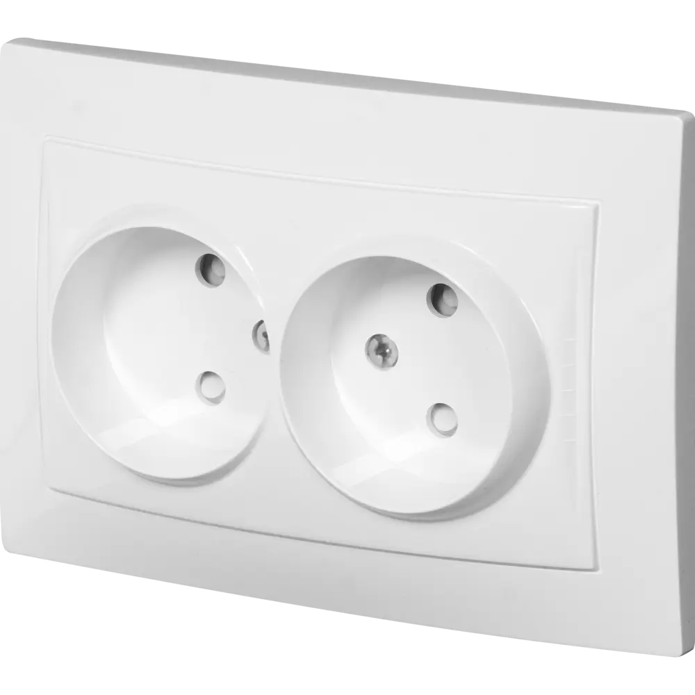 Розетка двойная встраиваемая Systeme Electric Unica без заземления, цвет белый STLM-2085245 - Вид №1