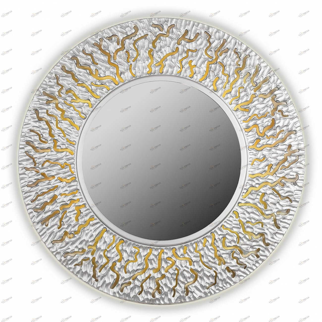 Зеркало круглое настенное серебро CORAL IN SHAPE CORAL 00-3860090 Серебро