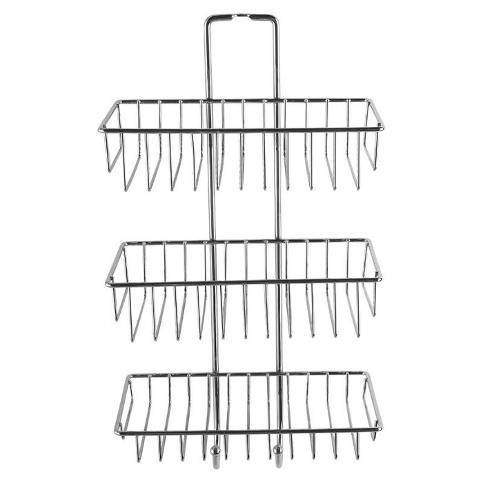 015W03HM44 Полка прямая тре*ъярусная с крючком проволока стальная 15 Milardo Shelf - Вид №1
