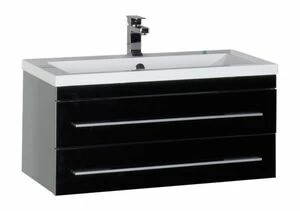 Тумба под раковину Aquanet Верона 90 черный (подвесная 2 ящика)