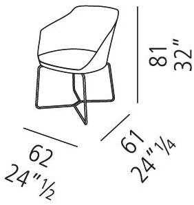 Vibieffe Стул из ткани или кожи с подлокотниками 9400 ribbon sun-id-1515916 - Вид №3