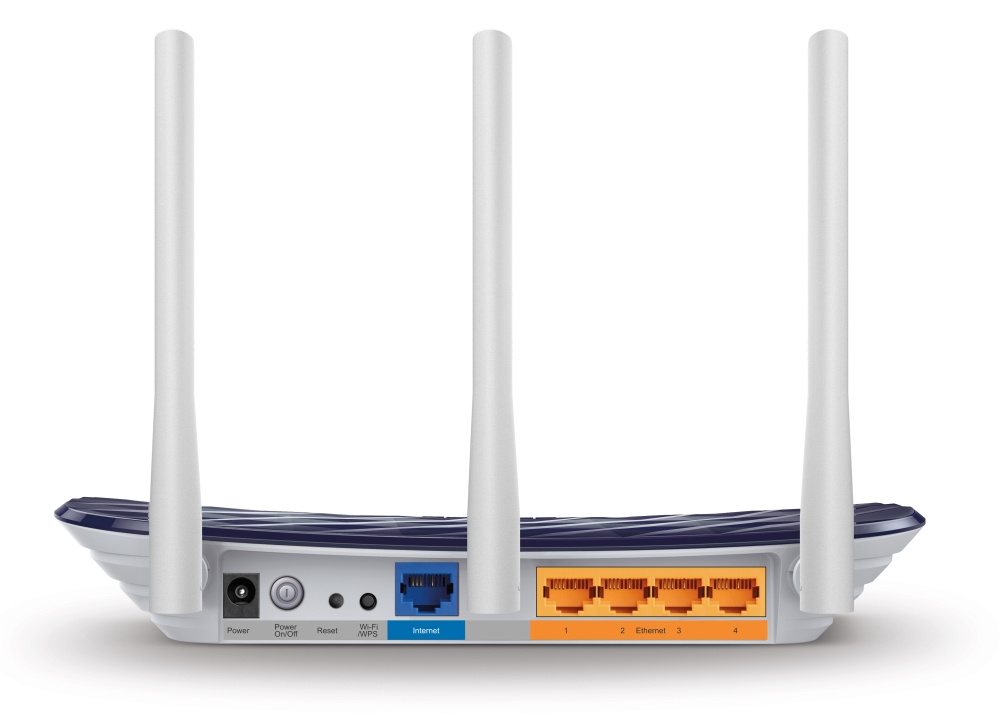 Archer C20(RU) Ac750 wireless dual band router, 433 at 5 ghz +300 mbps at 2.4 ghz, 802.11ac/a/b/g/n, 1 port wan 10/100 mbps + 4 ports lan 10/100 mbps, 3 fixed antennas TP-Link Santreyd  - Вид №2