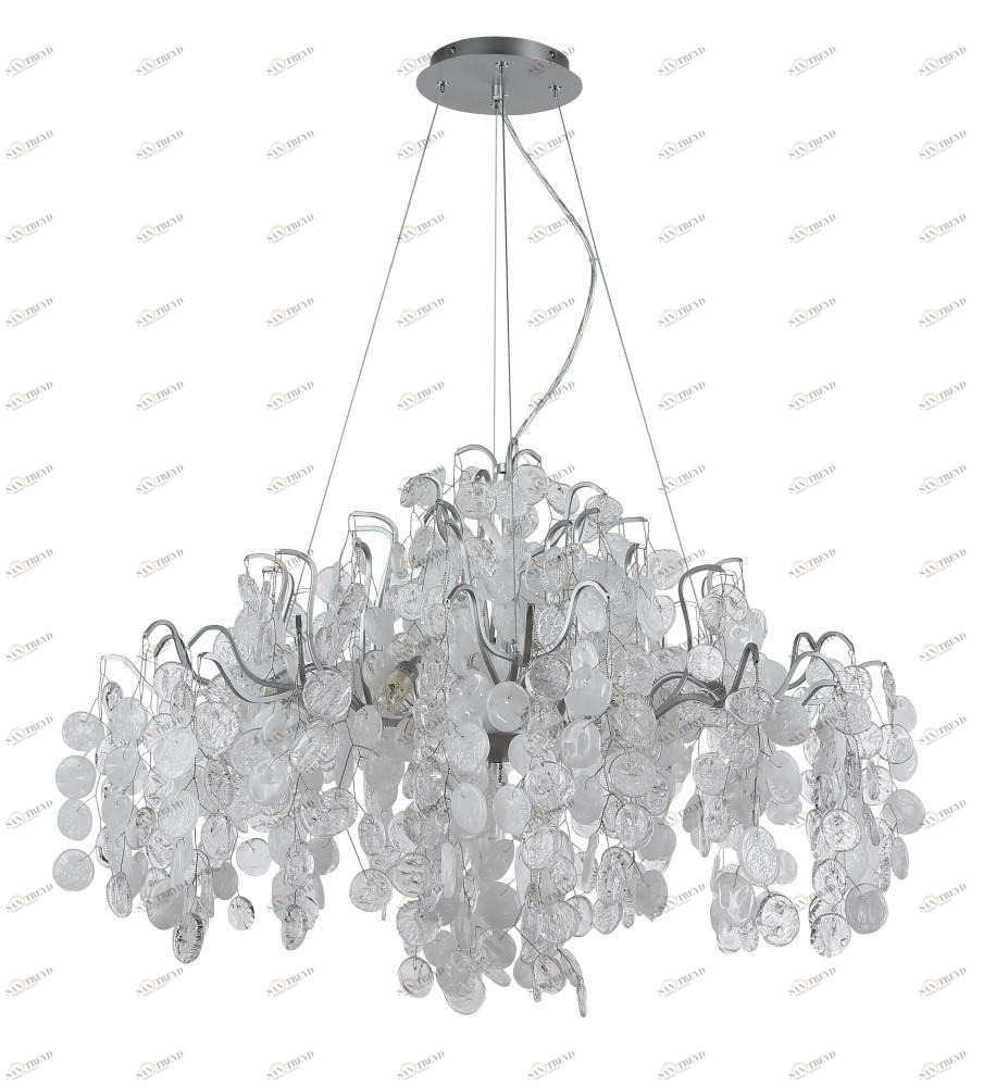 Подвесная люстра Crystal Lux Tenerife SP9 Silver CRYSTAL LUX ДИЗАЙНЕРСКИЕ, TENERIFE 220567 Серебро 