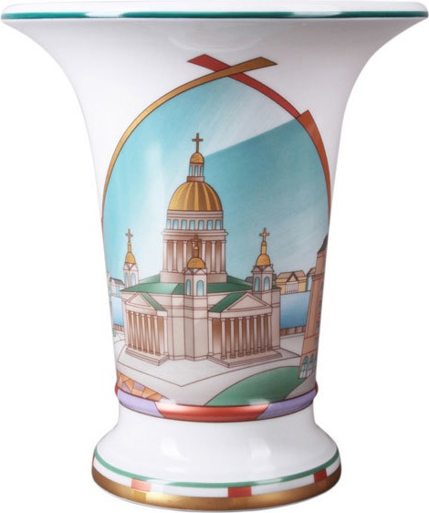 10593795 Императорский фарфоровый завод Ваза "Ампирная" "На Невских берегах" ТН1 Фарфор твердый 