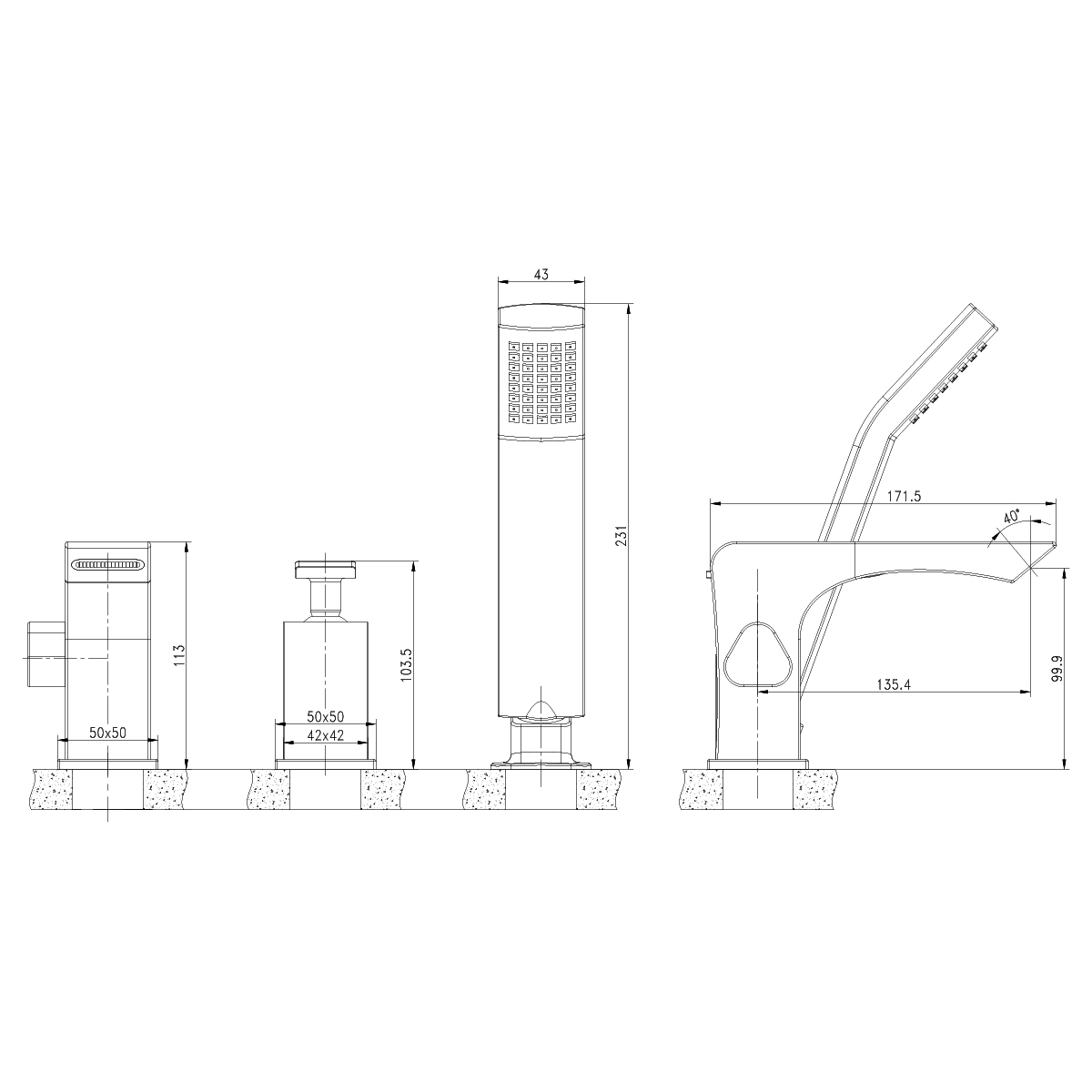 LM5845CW Смеситель Contest на борт ванны LEMARK CONTEST  - Вид №1