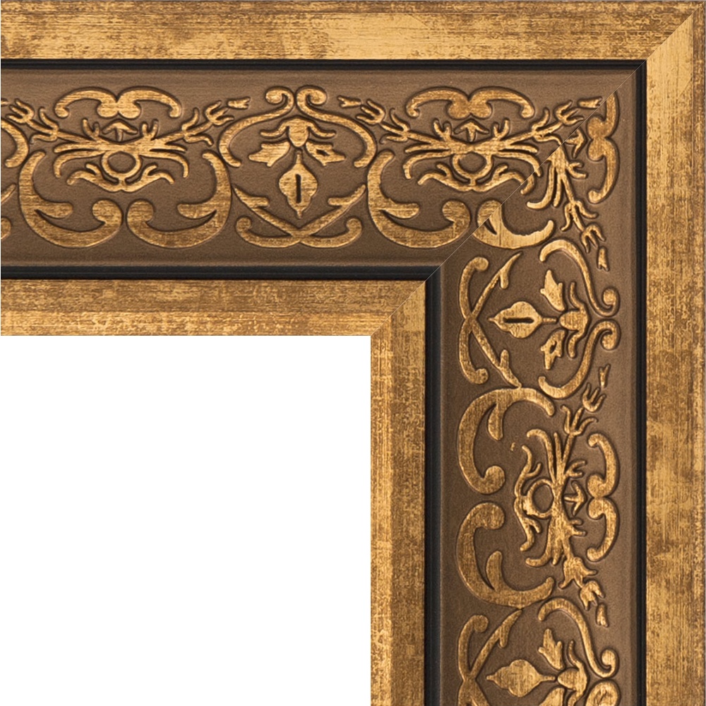 BY 4206 Зеркало с гравировкой в багетной раме - вензель бронзовый 101 mm EVOFORM Exclusive-G - Вид №5