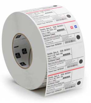 3011713 Label, polyethylene, 102x152mm; thermal transfer, polye 3100t gloss, permanent adhesive, 76mm core Zebra Santreyd 