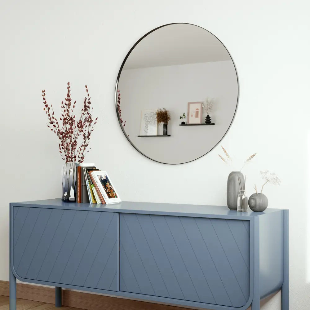 Зеркало круглое Inspire Focale 81 см в элегантном черном обрамлении 84466759 STLM-0050456 - Вид №4