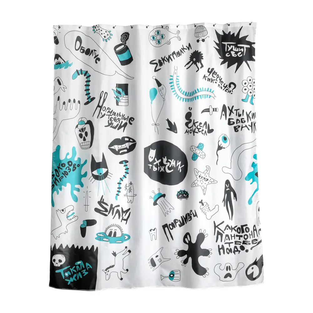 Шторка для ванной Irony 180х200 см цвет белый MOROSHKA STLM-2206590 - Вид №1