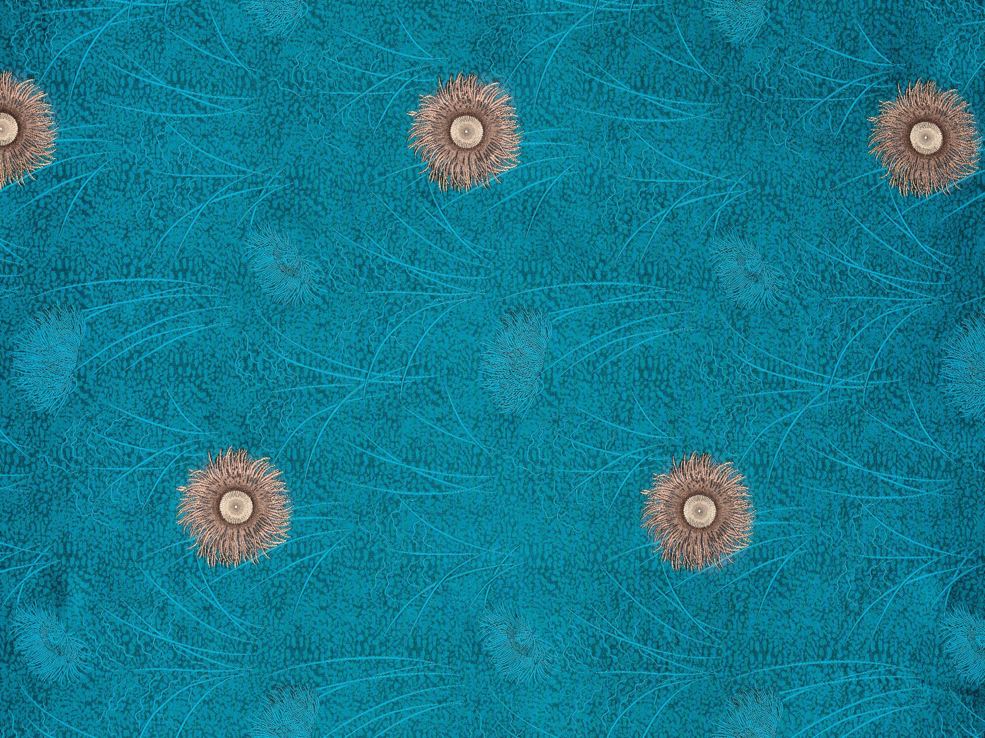 Жаккардовая ткань с цветочным рисунком K-3 Shogun Blue ARCH-00066891