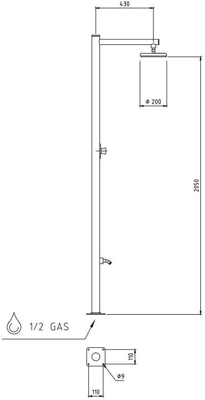 Ama Luxury Shower Летний душ из нержавеющей стали Venere sun-id-1404592 - Вид №8