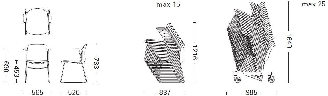 Howe Стул на санках с подлокотниками Sixe sun-id-1425268 - Вид №3