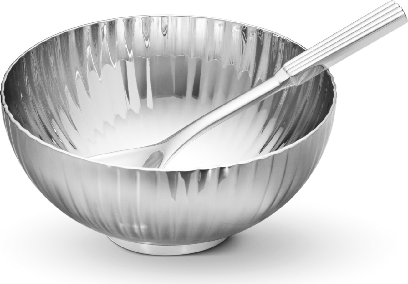 10661443 Georg Jensen Солонка с ложкой Georg Jensen "Бернадот" 7,4см Сталь нержавеющая 