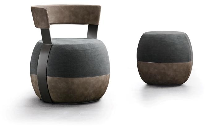 ZANETTE Мягкое кресло из кожи и ткани Barrique sun-id-1423113 - Вид №1