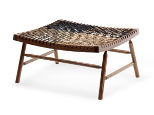 Подставка для ног из массива дерева и морской веревки