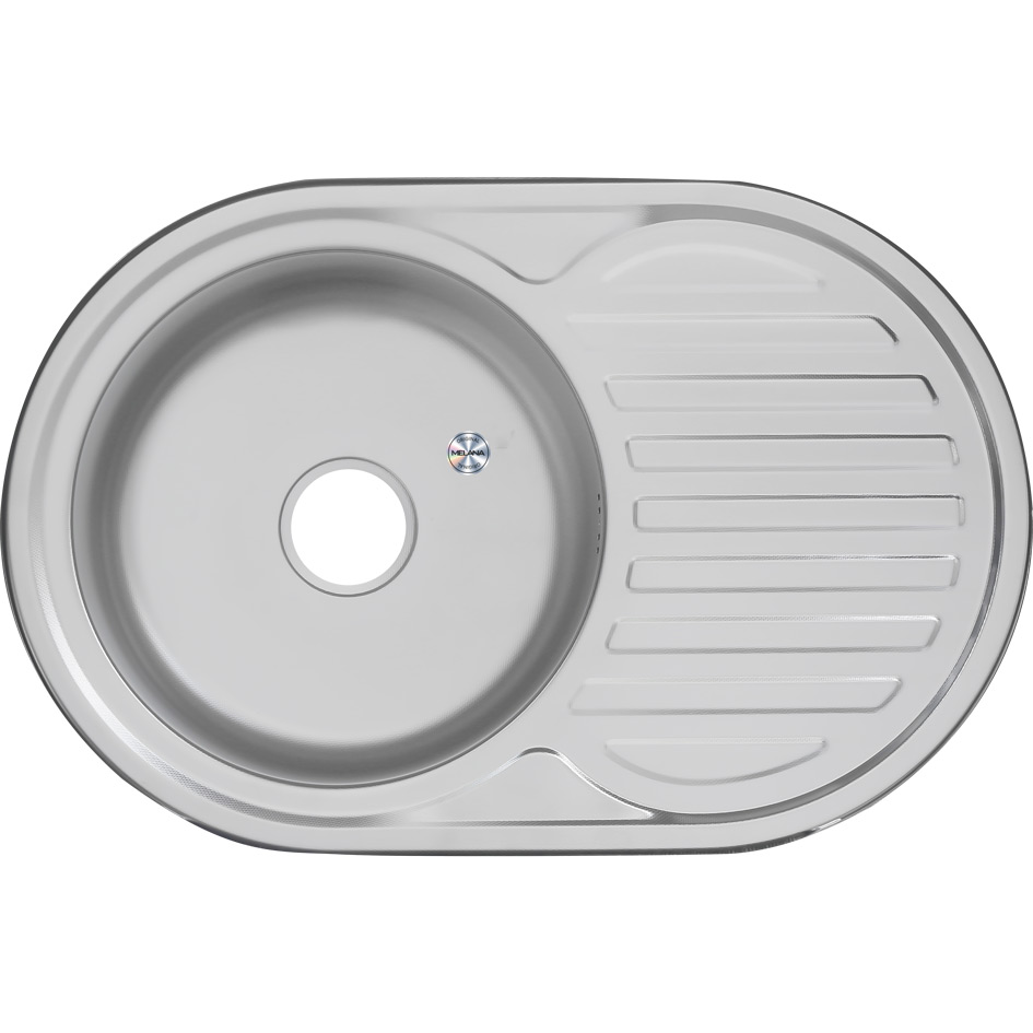 Мойка 7750 U MELANA 0,8/180 ДЕКОР врезная овальная с сифоном (163D t *12) 163D t (*12) - Вид №2