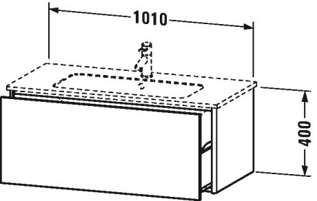 XS407304343 XSquare Тумбочка подвесная Базальт матовый, декор Duravit - Вид №1