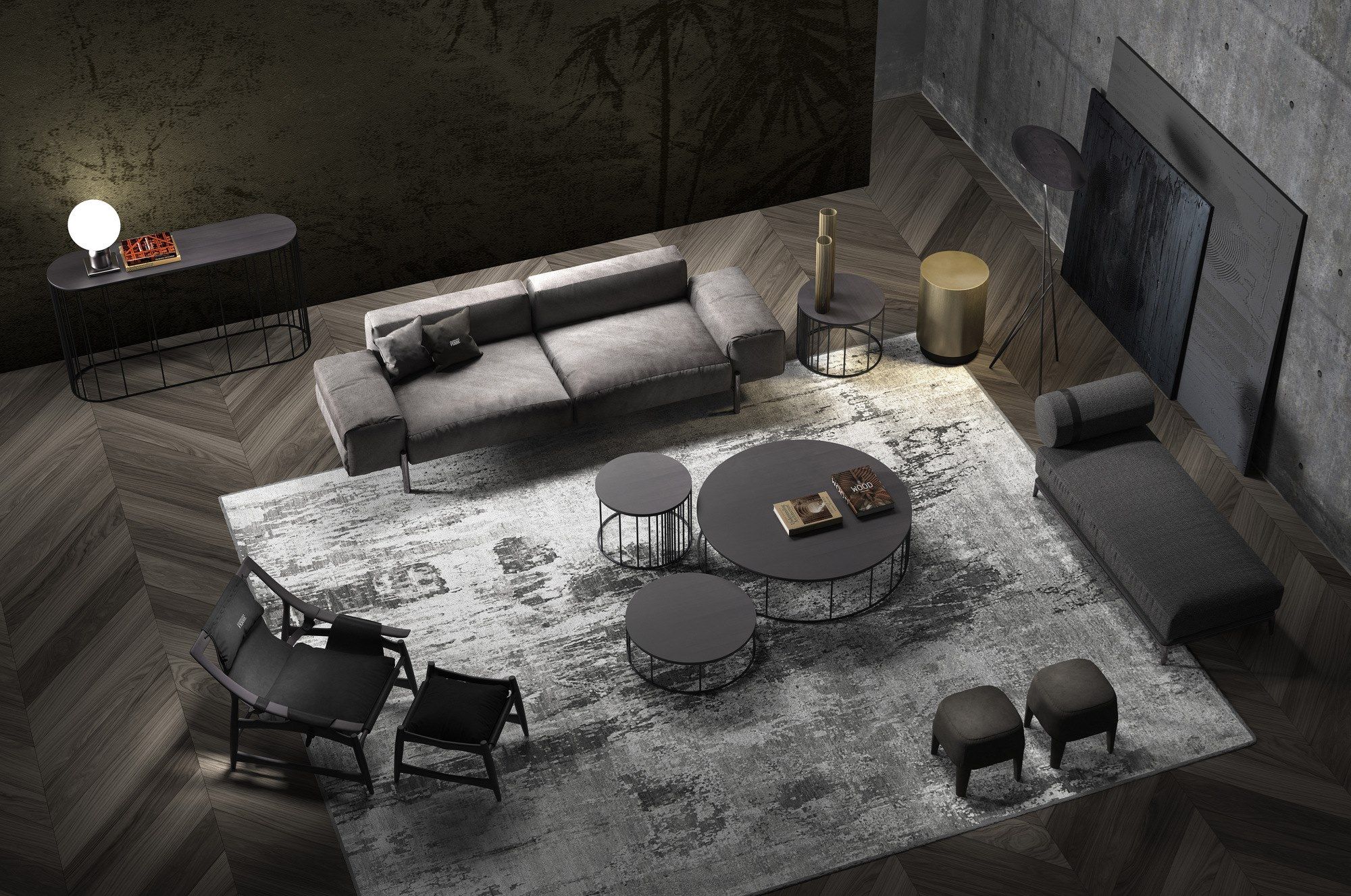 Кожаный квадратный пуф Gianfranco Ferré Home мини ARCH-00022505 - Вид №3