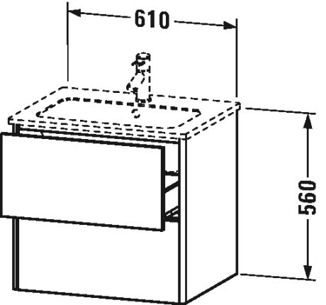 XS417109191 Тумбочка подвесная XSquare #XS4171 610 x 478 мм Серо-коричневый декор Duravit - Вид №1