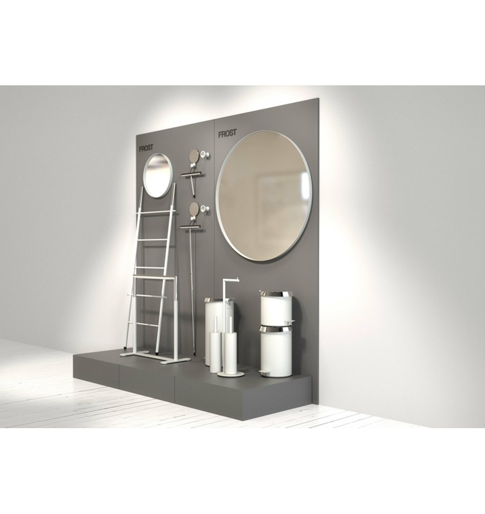 FROST Зеркало 4120 с крючком, круглое » белое Нержавеющая сталь Белый U4120-W  - Вид №9