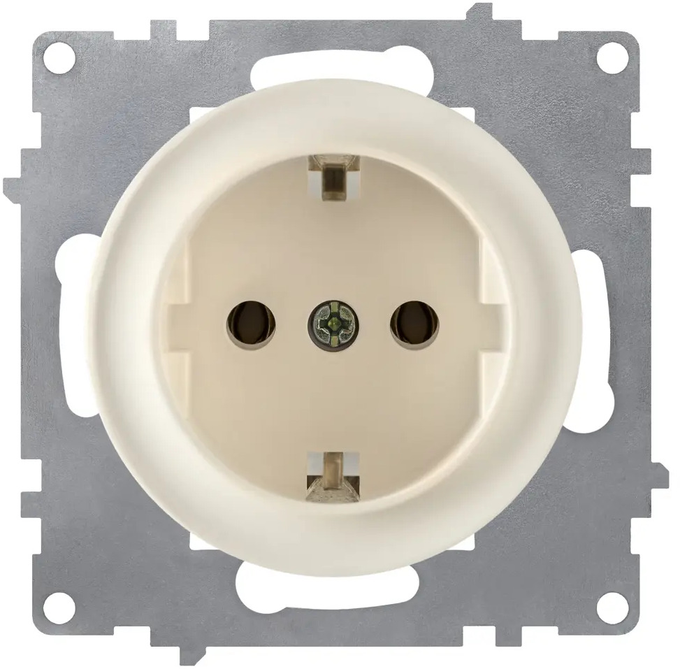 82126982 Розетка встраиваемая Onekey Florence с заземлением, цвет бежевый STLM-0019867