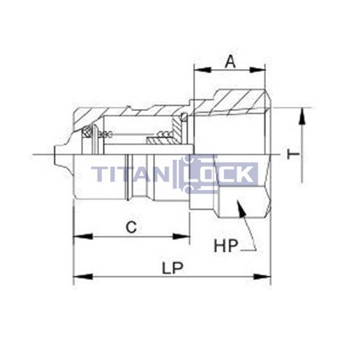 1/4in, БРС серия А, ISO 7241-A, ниппель, оцинк. сталь TL2AM TITAN LOCK  - Вид №1