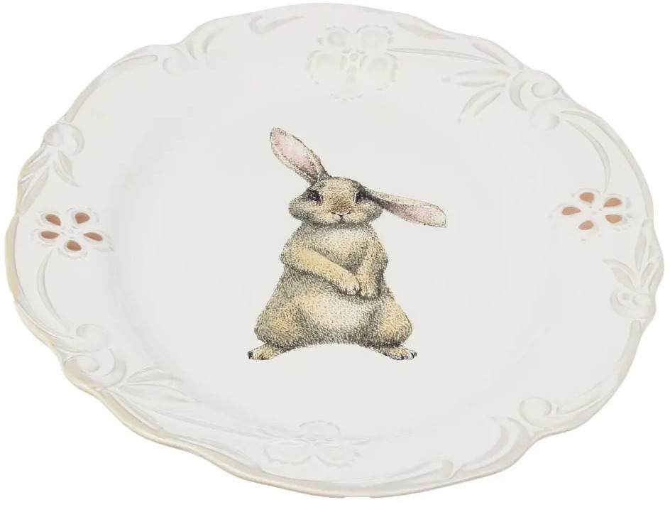 91617216 Блюдо сервировочное Myatashop Rabbits collection 29x29x5 см фарфор цвет молочны белый STLM-0866128